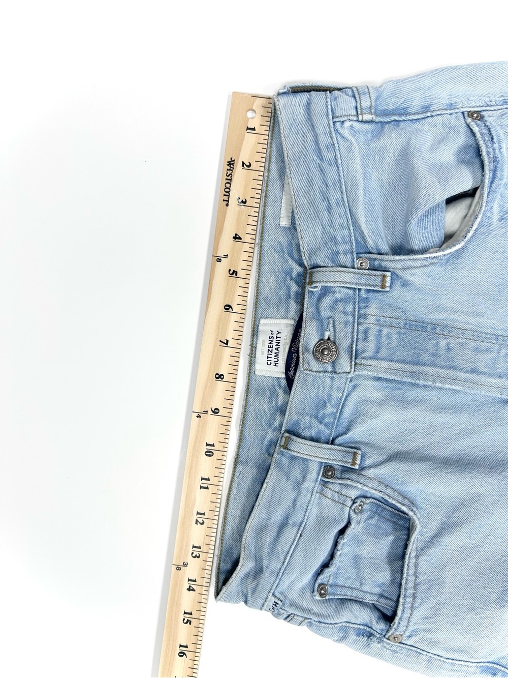 Citizens of Humanity Ayla Wide Leg Crop Jean Women’s 26 Light Blue Wash - Picture 10 of 14